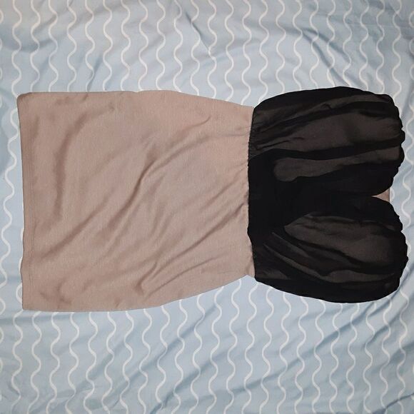Body C strapless beige and black dress, size L - Picture 2 of 7